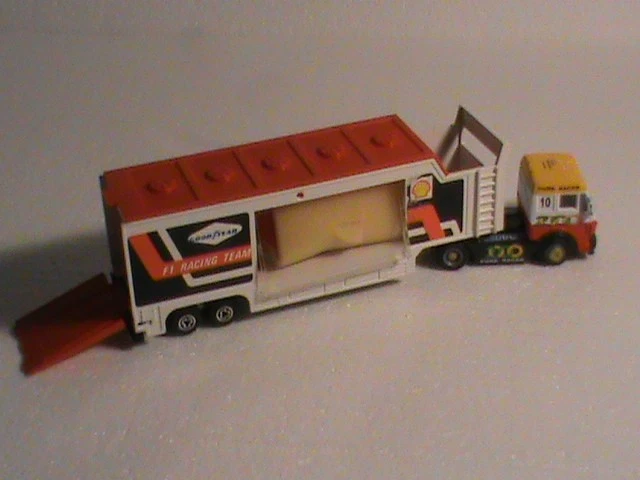 Vintage Tonka A J Foyt Racing Team Van Racecar Trailer & Figure 1979