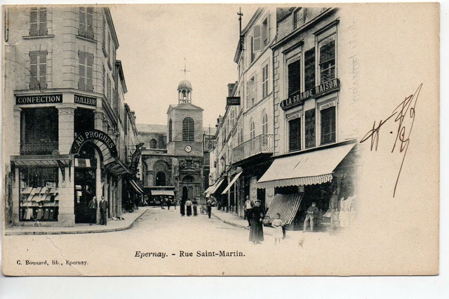EPERNAY - Marne - CPA 51 - shops - la grande Maison rue St Martin au Progres