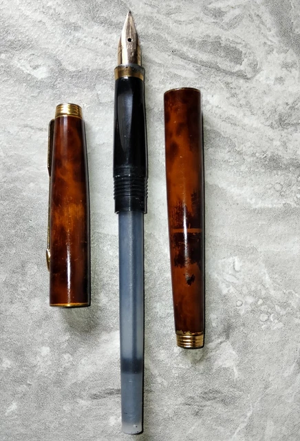 Stylo Plume PARKER Vintage - Corps En Laque De Chine, Plume En OR - OCCASION (Collection, écriture)