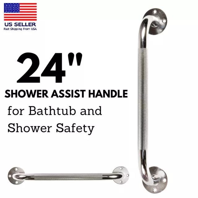 24 Inch Handicap Grab Bar Safety Rail Shower Stainless Steel Handle Bathroom New