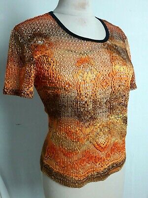 T-shirt TOP HAUT dentelle filet T.36/38 VINTAGE WOMAN LACE T-shirt top sz XS/S