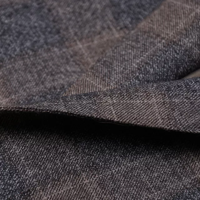 Isaia Medium Gray Melange Tonal Check Soft Wool Suit 46R (Eu 56) Gregory 2
