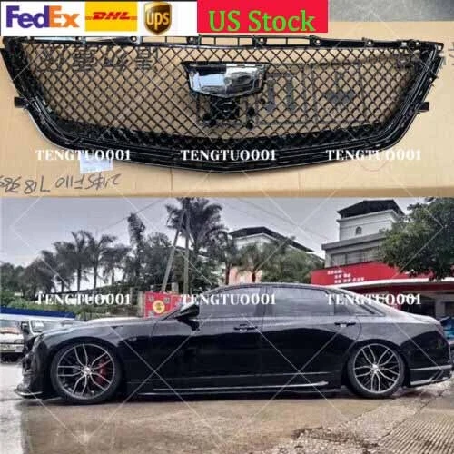 BLACK FRONT GRILL Grille Racing Honeycomb Grille For Cadillac CT6 2017 ...