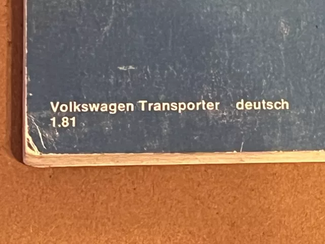 VW Bus T3 Lufti Bordmappe Bedienungsanleitung 1/81 2