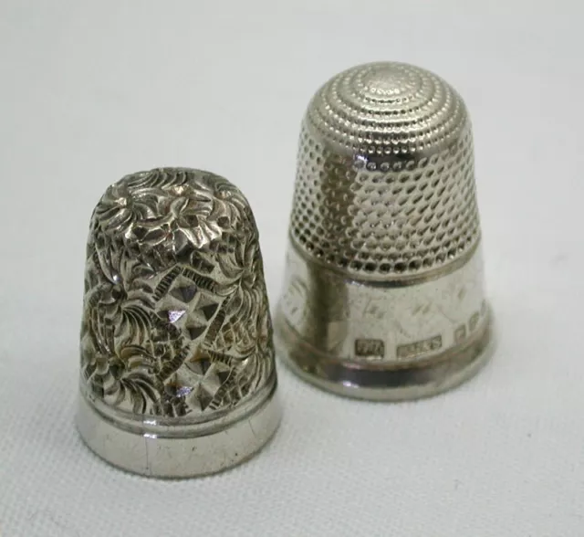 Selection Of Six Lovely Antique Silver Thimbles 2