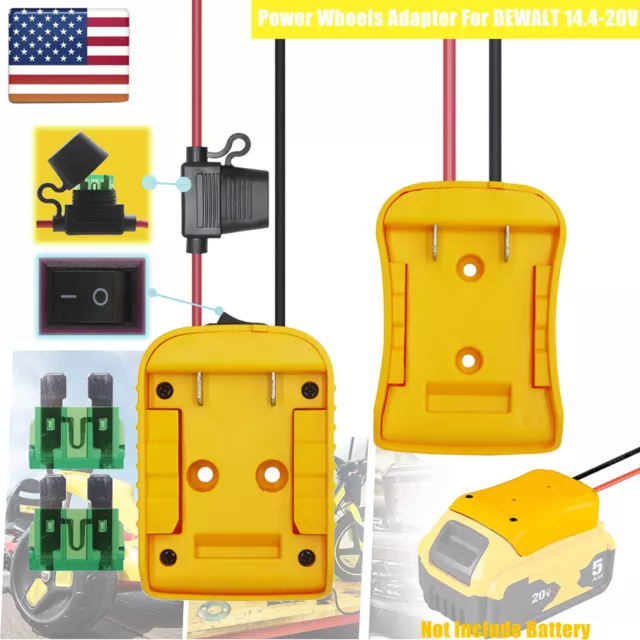 DIY Power Wheels Adapter Connector Dock Fuse For Dewalt 18V 20V Battery Holder