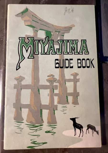 1918 Antique Guide Book of Miyajima Hotel Japan Scenery Idols Softcover RARE