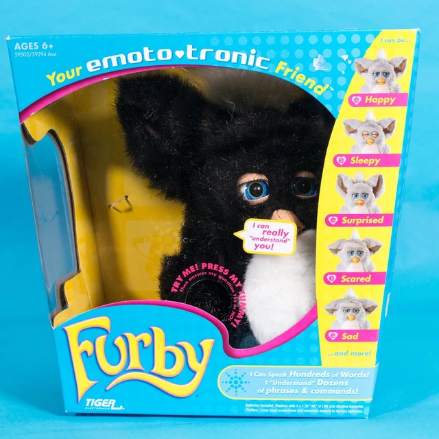 Furby Emoto-Tronic Hasbro 2005 – Blanc Crème – Yeux Bleus – Modèle 59294 – Fonctionne