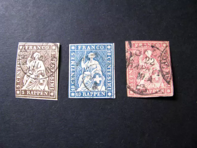 Switzerland Stamps 3 Old Classics  Lot A