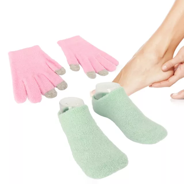 Green Moisturizing Gel Socks Touch Screen Reusable Soften Repairing Dry Skin AUS