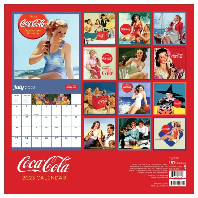 TF Publishing 2023 Coca Cola: Nostalgia Wall Calendar w 2
