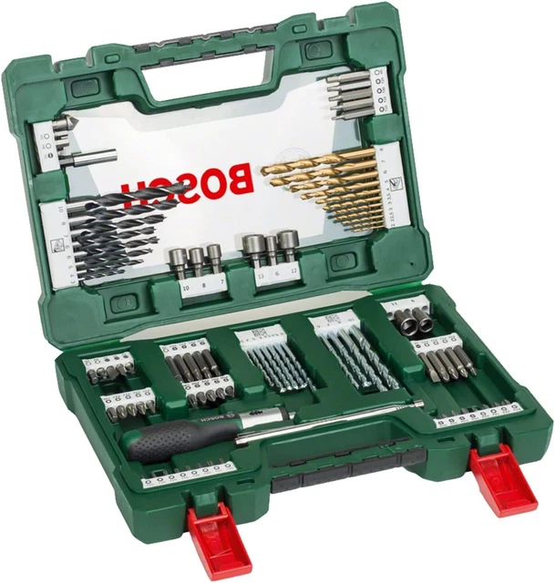 Bosch 91 Pièces Jeu Forets Embouts En Titane V-Line Pour Bois Pierre Et Le Métal