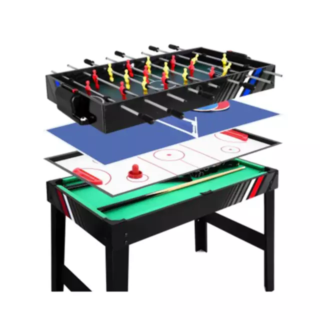 4FT 4in1 Soccer Table Tennis Ice Hockey Pool Game Football Foosball