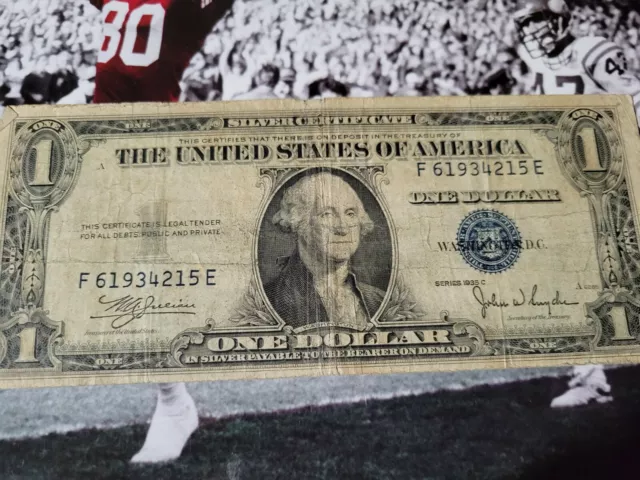 1935 silver certificate 2 blue seal dollar bills C & G well Circulated