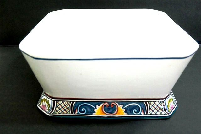 Vintage ESTRELA DE CONIMBRIGA Portugal Large Centerpiece Bowl ~ Large 11" Square
