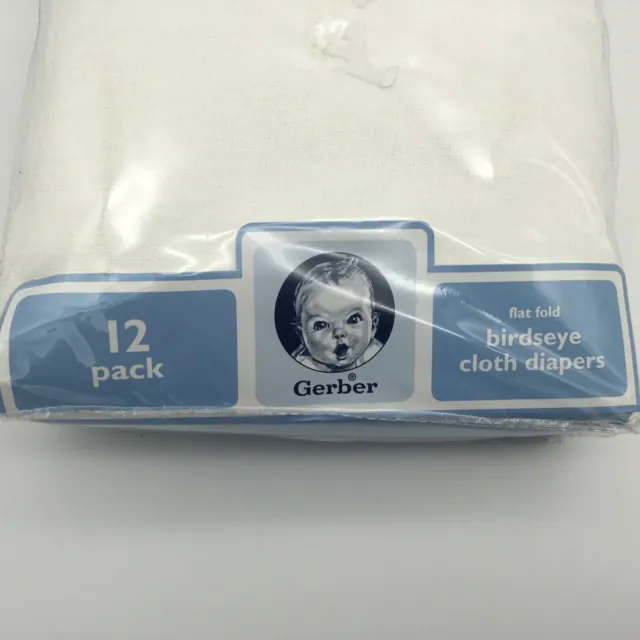 Gerber Flat Fold Birdseye Cloth Diapers 12 Pack 24 X 27 Inches 100% Cotton