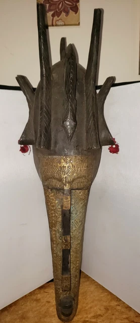 Large Marka Mask with Brass Sheeting,  Mali