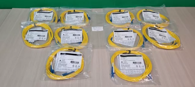 (QTY. 10) Legrand Quiktron Fiber Optic Duplex Network Cable 5-Meter 810-LL7-017