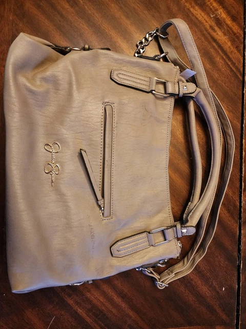 NWT Jessica Simpson Grey Leather Ryanne Purse Handbag Satchel Hobo Shoulder Bag