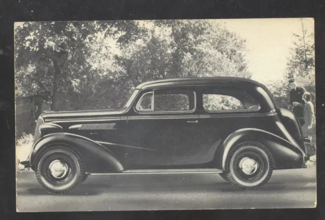 1937 Chevrolet Two Door Sedan Lansing Michigan Car Dealer Advertising Postcard