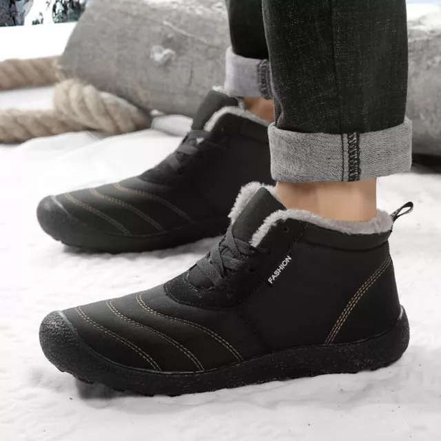 Men Snow Boots Rubber Sole Waterproof Short Winter Boots Anti-Slip Outdoor Shoes