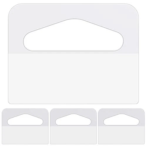 1500 Pieces Clear Slot Hole Hang Tags Self Adhesive Hanging Tabs Plastic