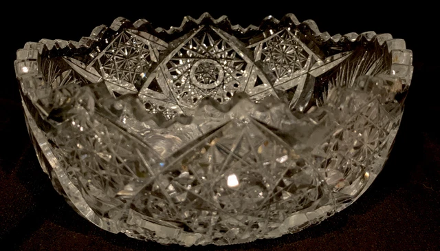 Unusual American Brilliant Crystal Glass Bowl Small