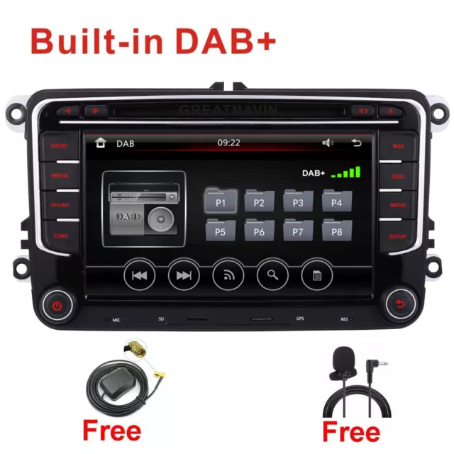 Car Stereo DAB Radio DVD GPS Navi RDS BT For VW Passat Golf Polo Transporter T5