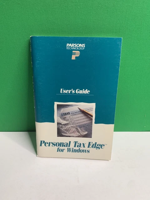 Parsons Technology PERSONAL TAX EDGE FOR WINDOWS User’s Guide 1993