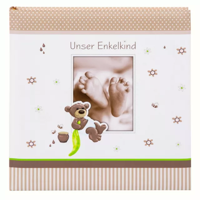 Goldbuch Enkelkind Fotoalbum Honigbär  25x25 cm , 60 weiße Seiten  24238