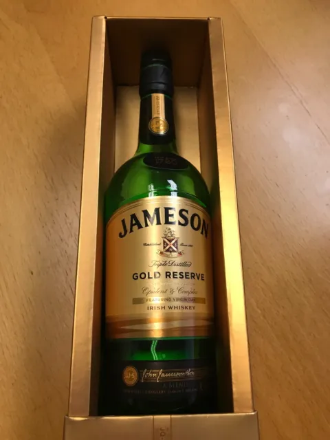 Jameson Irish Whiskey Gold Reserve, 750ml, Bottle and Box, empty