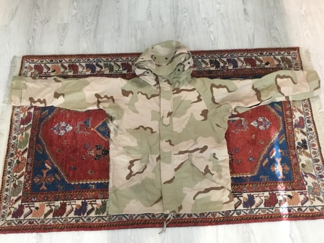 VINTAGE USGI Cold Wet Weather Gen 1 ECWCS DESERT Goretex Parka Jacket - L/long