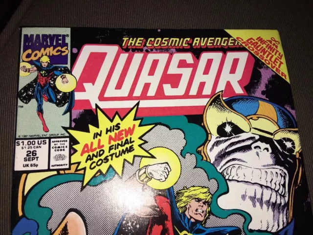 QUASAR #26 (Sept. 1991, Marvel) VF/NM - THANOS Infinity Gaunt Crossover 2