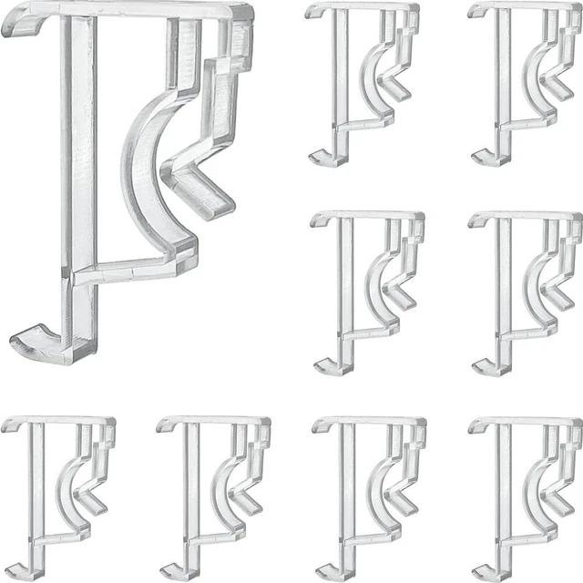 Valance Clips 2inch 20pcs Clear Plastic Hidden Retainer Holder for