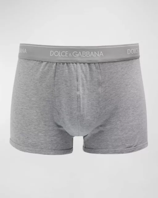 DOLCE & GABBANA Melange Grey Boxer Briefs 2 Pack Underwear Size S