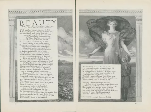 1915 Beauty Ella Wheeler Wilcox A/S Vaderente Poem Print Story CO5