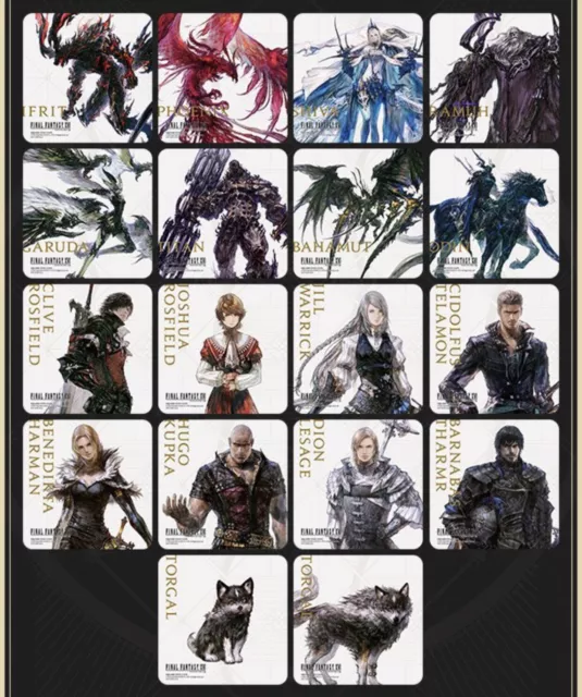 FINAL FANTASY XVI 16 Square Enix Cafe Limited Coaster 18 sheets Complete  Set