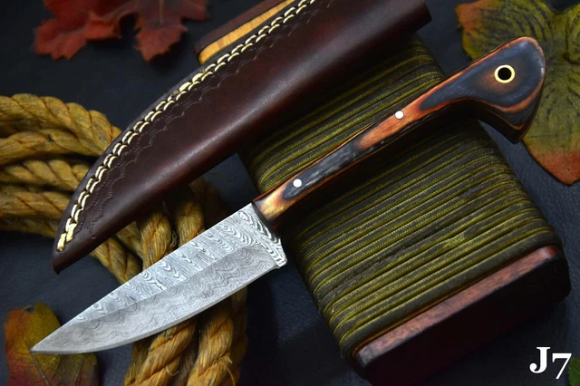 Custom 8.1"OAL Hand Forged Damascus Steel Hunting Knife Handmade (J7)