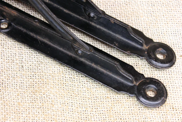 2 Old Shelf Brackets 6 X 8” Supports Rustic Rivets Industrial Age Vintage Black 8