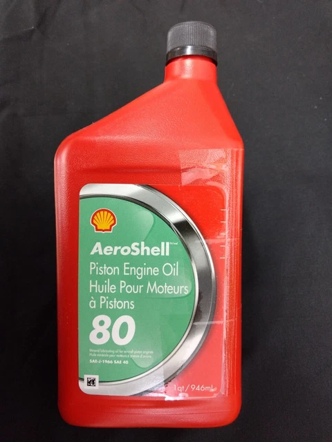 Aeroshell 80 SAE 40 Oil for Gas Mixture - 1 NEW Quart for Frazer Rototillers