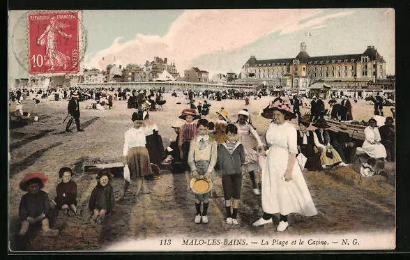 CPA Malo-les-Bains, La Plage et le Casino