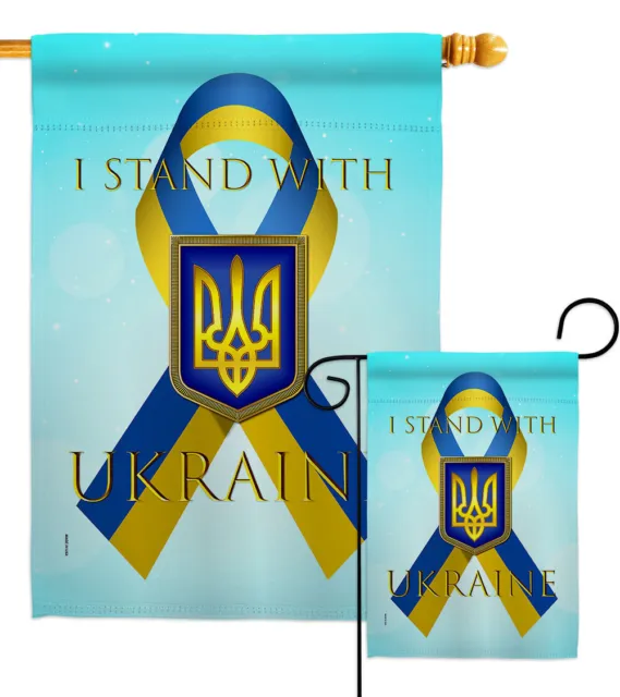 Stand with Ukraine Garden Flag Support Cause Decorative Gift Yard House Banner