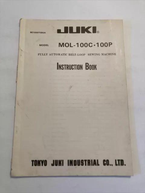 Instrucciones de máquina de coser Juki Modelo Mol 100C 100P totalmente automática con bucle de cinturón