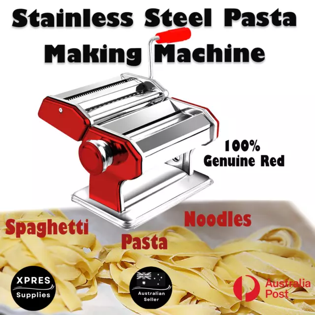 Stainless Steel 150mm Pasta Making Machine Noodle Food Maker 100% Genuine Red
