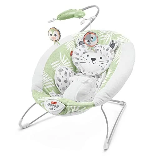 ​Snow Leopard Deluxe Bouncer, Bouncing Baby seat with Soothing Music, Sounds,...