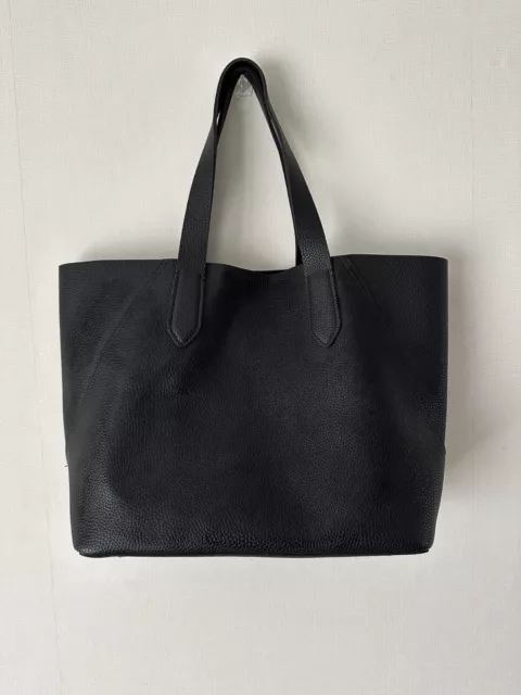 Clarks Large Black Genuine Leather Tote /Grab Shoulder Bag Handbag & Purse