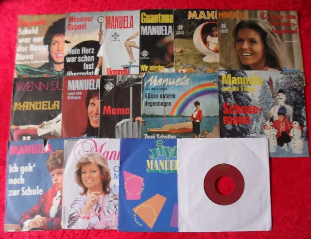 15 Singles 7" Sammlung von MANUELA - Schallplatten Vinyl Single