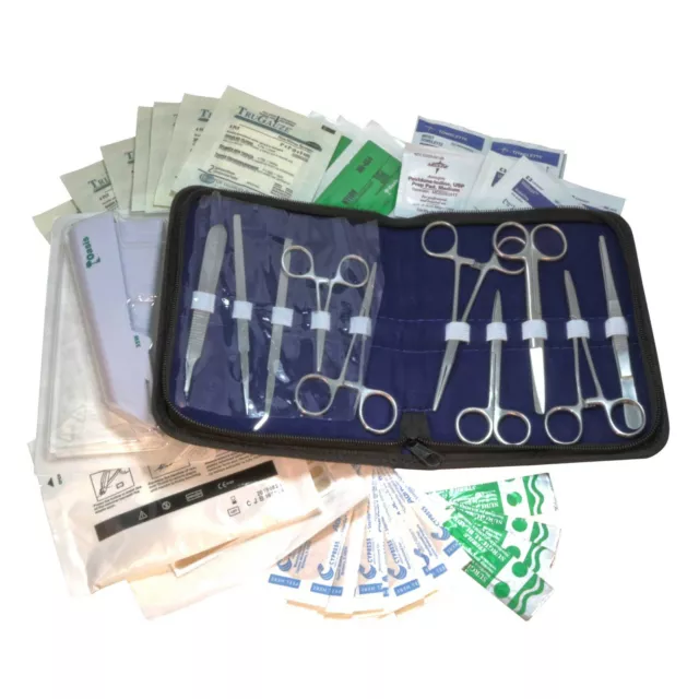 Surgical Suture Kit Basic First Aid Medical Travel Kit - 39 Pieces USA MADE  !!