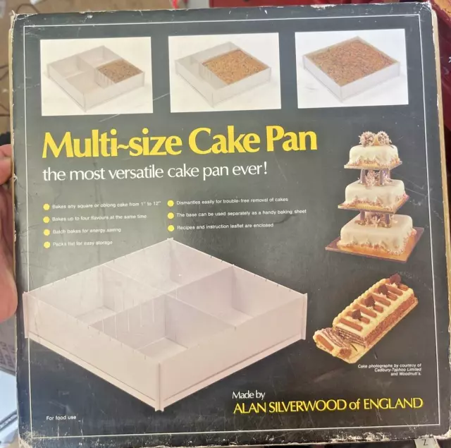 VTG RARE Silverwood Multisize Cake Bread Baking Tin Pan  12” x 12” Folds