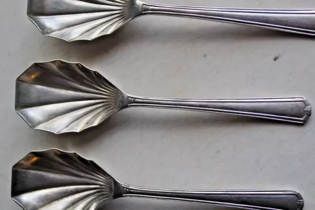 Vintage Grosvenor DELPHIC Silver Plate Shell Spoons x5 EPNS A1 Ice Cream Sweet 2